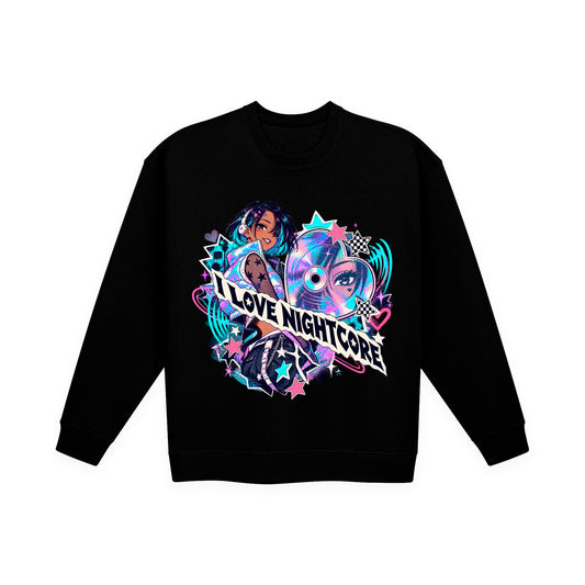 I LOVE NIGHTCORE Neon Sweatshirt – I LOVE NIGHTCORE merch