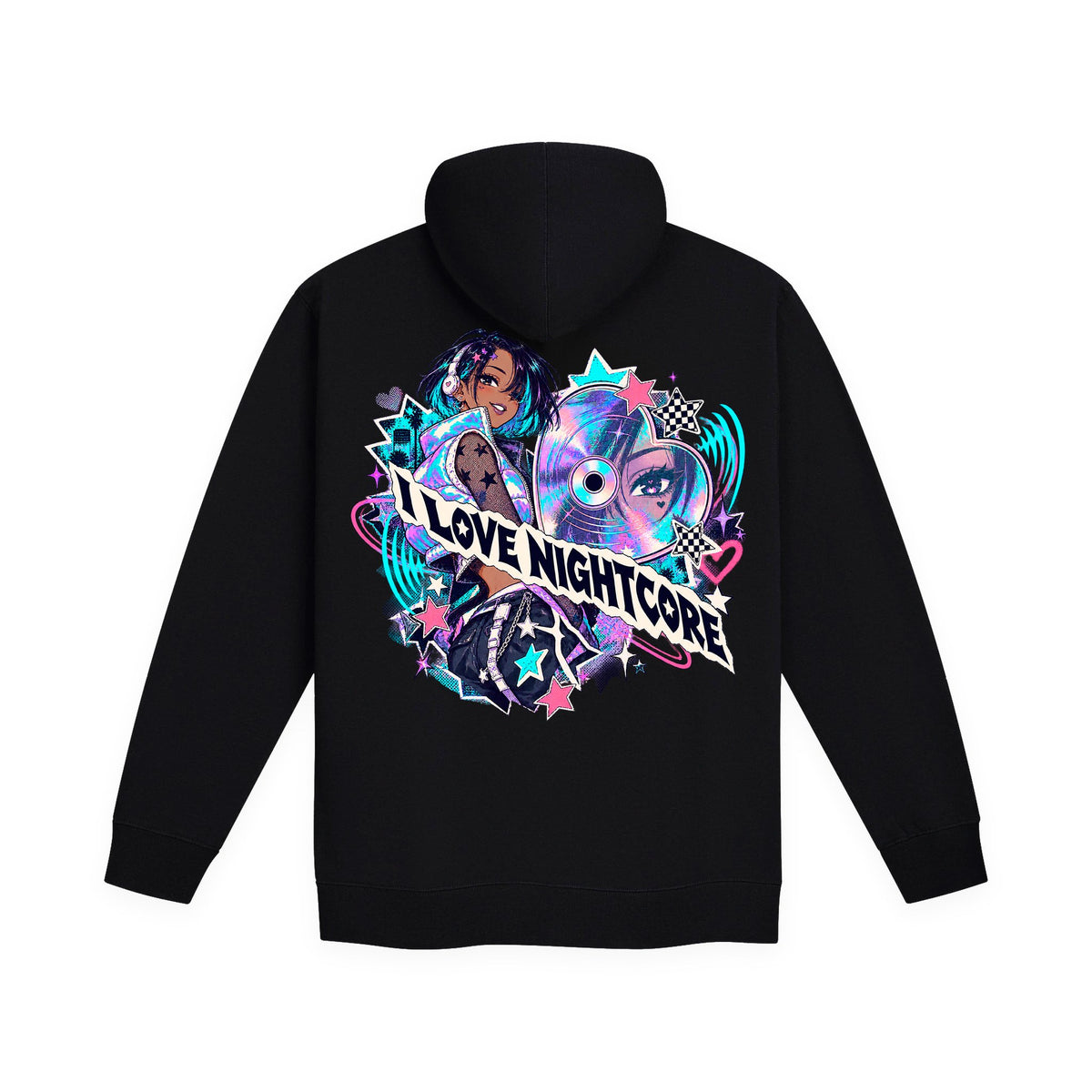 I LOVE NIGHTCORE Neon Zip Up Hoodie – I LOVE NIGHTCORE merch
